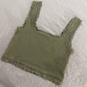 Lace Trimmed Tank Top